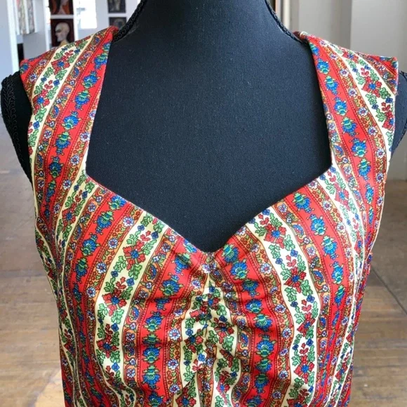 70s handcrafted polyester maxi dress - Picture 7 of 14